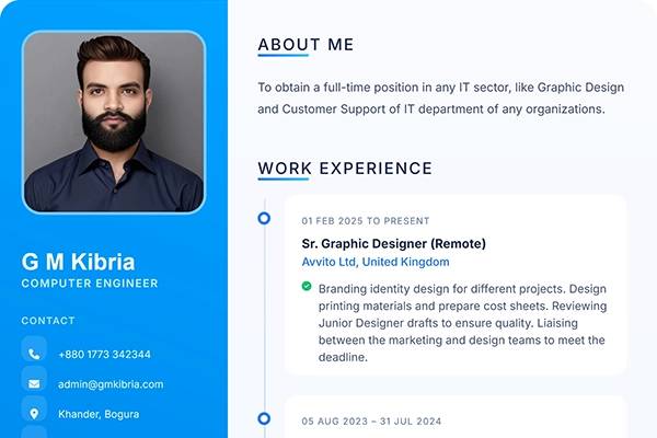 modern-purple kibria resume builder