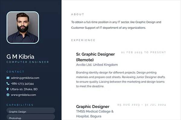 aurora-split kibria resume builder